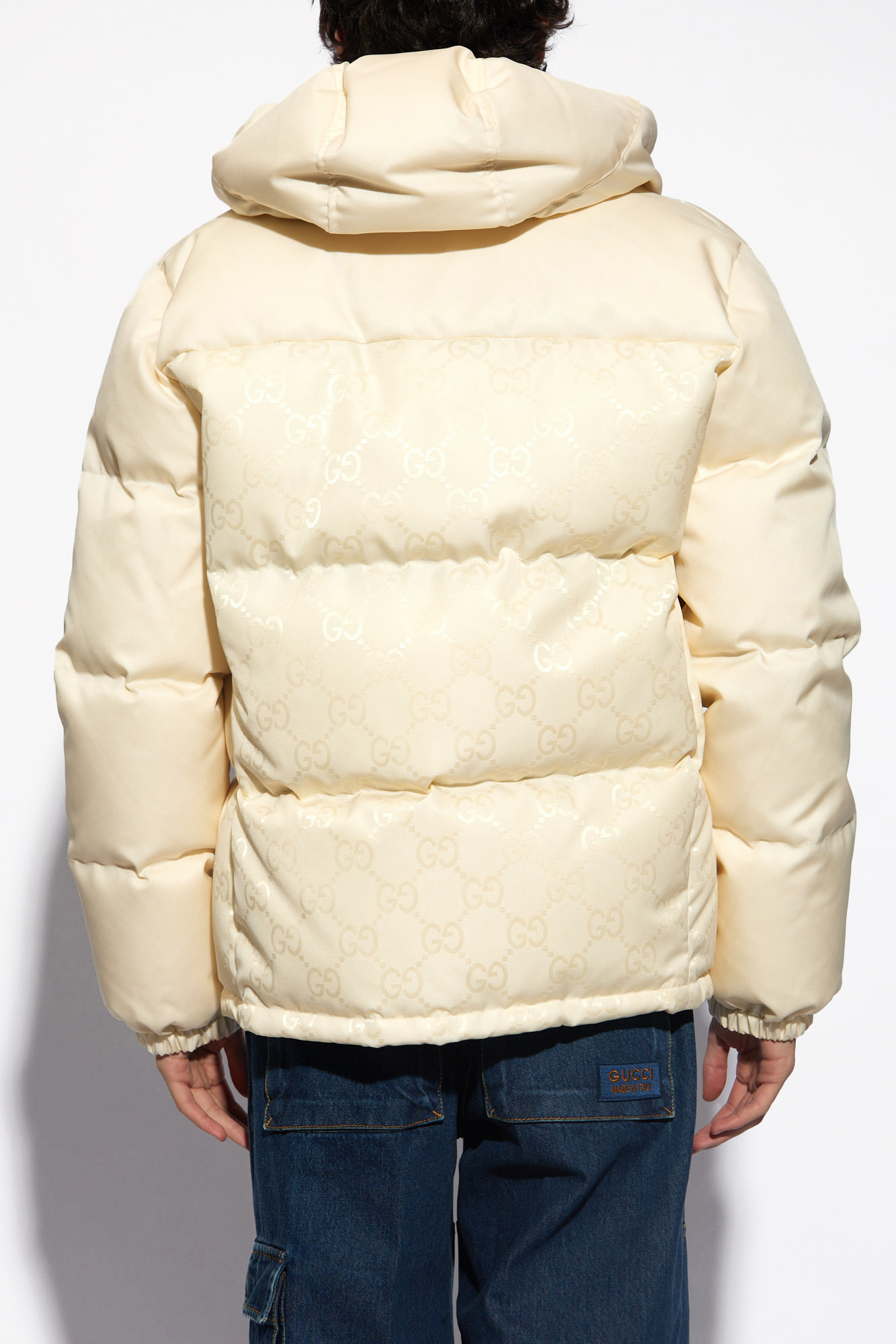 SchaferandweinerShops Zimbabwe Cream Down jacket with logo leopard gucci leopard gucci